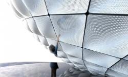 Серебристые подушки ETFE для дизайна фасада здания