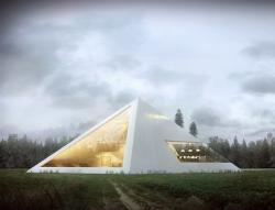 Архитекторы придумали современную пирамиду с алюминиевых композитных панелей